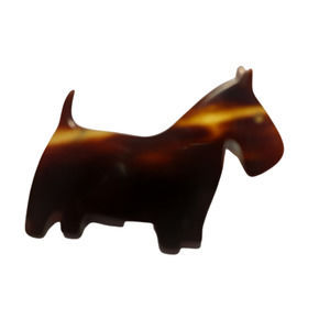 Bakelite Brooch - Westie Dog - Tortoise shell  Vintage 1940
